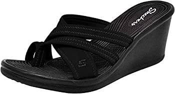 【中古】【輸入品・未使用】Skechers Cali レディース Rumblers-Beautiful People ウェッジサンダル%ｶﾝﾏ% ブラック%ｶﾝﾏ% 9