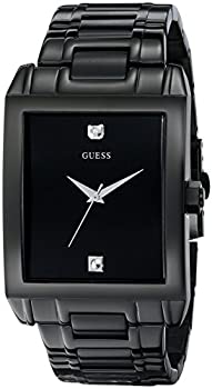 【中古】【インポート品・未当て嵌める】GUESS MEN\u0027S BLACK STEEL BRACELET \u0026 CASE QUARTZ ANALOG WATCH U12557G1