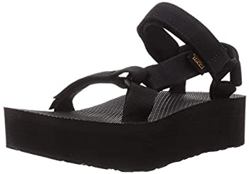 【中古】【インポート品・未当て嵌める】(テバ) Teva レディース 平ったい質問用紙 ユニバーサルサンダル 黒いこと 9 M