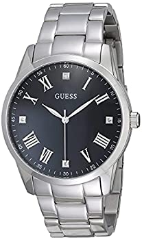 【中古】【輸入品・未使用】GUESS ダイヤモンド入りステンレスブレスレットウォッチ シルバー色 (文字盤：ブラック色) U1194G1 141［並行輸入］
