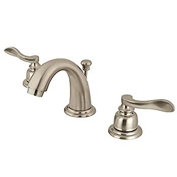 【中古】【輸入品・未使用】Kingston Brass KB8918NFL NuWave French Mini Widespread Lavatory Faucet with ABS & Brass Pop-Up, Satin Nickel|スカイマーケットプラス