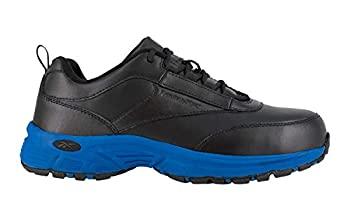 【中古】【輸入品・未使用】Reebok Mens Black/Blue Leather Athletic Work Oxford Ateron Steel Toe|スカイマーケットプラス