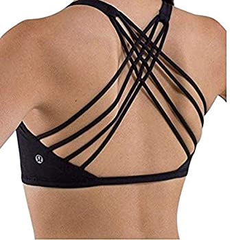 【中古】【インポート品・未当て嵌める】Lululemon Free to Be Wild Strappy運動競技ブラジャー黒いこと 黒いこと