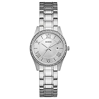 【中古】【インポート品・未当て嵌める】GUESS グリニッジ W0985L1 しろがね色