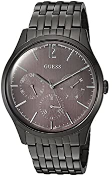 【中古】【輸入品・未使用】GUESS メンズ ステンレススチール カジュアルウォッチ 曜日 日付 24時間インターナショナルタイム表示 NS ブラック