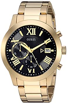 【中古】【インポート品・未当て嵌める】GUESS メンズ ステンレス鋼スチール写真 2声の調子 心地好い ウオッチ NS ゴールド