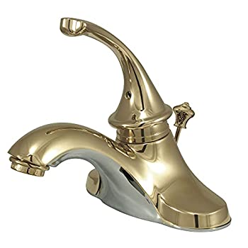 【中古】【輸入品・未使用】Kingston Brass KB3542GL ジョージアン 4インチ センターセット 洗面所蛇口 真鍮ポップアップ付き 光沢真鍮