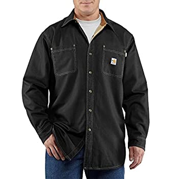 【中古】【インポート品・未当て嵌める】Carhartt メンズ ビッグ\u0026トール 耐炎キャンバスシャツジャケット US 大きさ: Large Tall 色合い: 黒いこと