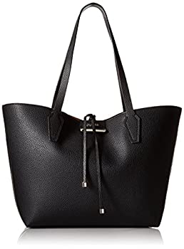 【中古】【インポート品・未当て嵌める】GUESS ボビー ペブルド 内部 アウト リヴァーシブル トート US 大きさ: One Size 色つや: 黒いこと