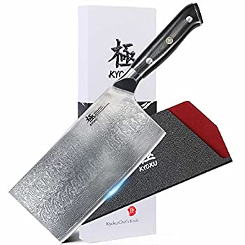 【中古】【輸入品・未使用】KYOKU 野菜包丁 - 7インチ - 将軍シリーズ - 日本VG10スチールコア鍛造ダマスカスブレード - シース&ケース付き