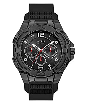 【中古】【輸入品・未使用】Guess Men's Genesis U1254G2 Black Silicone Quartz Fashion Watch