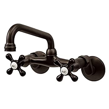 【中古】【インポート品・未当て嵌める】Kingston Brass KS213ORB Victorian Two Handle Wall Mount Kitchen Faucet%ｶﾝﾏ% 7-Inch%ｶﾝﾏ% Oil Rubbed Bronze by Kingston Brass