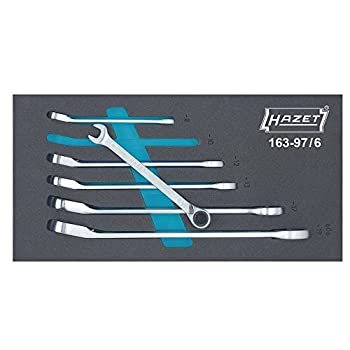 【中古】【輸入品・未使用】Hazet 163から97/6ラチェットコンビネーションレンチセット - ブラック/ブルー/シルバー(6ピース)
