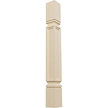 【中古】【インポート品・未当てはめる】Ekena Millwork COL03X03X35KERW 3 3/4-Inch W x 3 3/4-Inch D x 35 1/2-Inch H Kent Raised Panel Cabinet Column%ｶﾝﾏ% Rubberwood by Ekena Mi