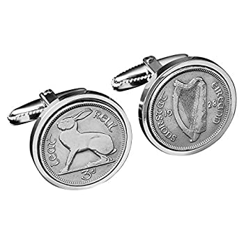 【中古】【インポート品・未当て嵌める】Rare 1928?Ireland Threepence cufflinks-すべり出し年エール鋳貨Minted