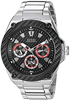 【中古】【インポート品・未当て嵌める】GUESS U1305G1 しろがね色声の調子/黒いこと 一大きさ