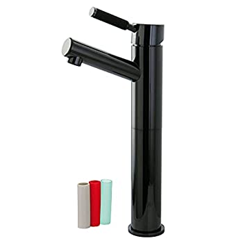 【中古】【輸入品・未使用】Kingston Brass NS8410DKL Water Onyx single handle vessel sink faucet with anti-slide handle sleeve less pop up & plate, Black Nicke 86,138円