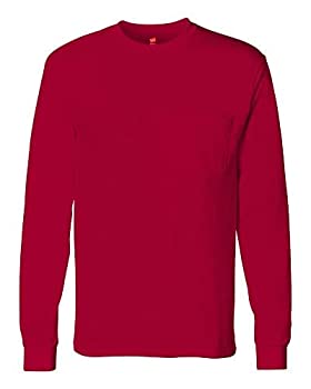 【中古】【輸入品・未使用】Hanes Men's Tagless Long-Sleeve T-Shirt with Pocket