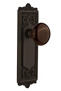 【中古】【輸入品・未使用】Nostalgic Warehouse Egg & Dartプレートwithブラウン磁器ノブ Passage - 2.375%ﾀﾞﾌﾞﾙｸｫｰﾃ% 710450 1