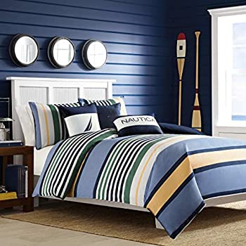 【中古】【輸入品・未使用】Nautica Dover Cotton Comforter Set Full/Queen Blue