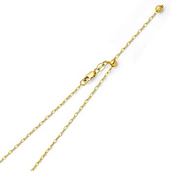 【中古】【インポート品・未当てはめる】14?K黄味がかったまたはホワイトゴールドソリッド1?粍捻じれ銀鏡長合わせる能力のあるチェーン店頸飾りwith Lobster Claw Clasp