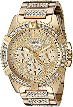 【中古】【輸入品・未使用】GUESS Men's U0799G2 Sporty Gold-Tone Stainless Steel Watch with Multi-function Dial and Deployment Buckle