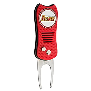 【中古】【輸入品・未使用】Team Golf NHL カルガリーフレーム スイッチブレード ディボットツール 両面磁気ボールマーカー 特許取得済シングルプロングデザイン グリーンへ