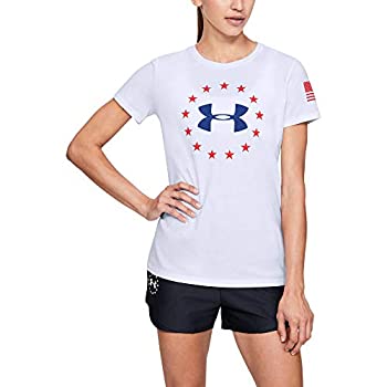 【中古】【インポート品・未当て嵌める】Under Armour Women\u0027s Freedom Logo T-Shirt%ｶﾝﾏ% White (100)/Royal%ｶﾝﾏ% Medium