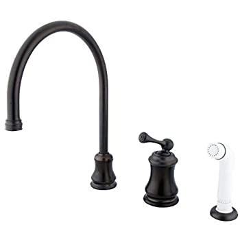 【中古】【輸入品・未使用】Kingston Brass KS3815BL Restoration Widespread Kitchen Faucet with ABS Sprayer%ｶﾝﾏ% 9-Inch%ｶﾝﾏ% Oil Rubbed Bronze by Kingston Brass