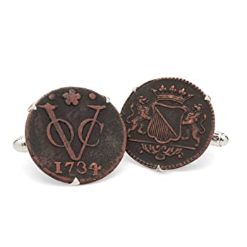 【中古】【インポート品・未当て嵌める】Tokens \u0026amp; Icons 鋳貨型カフリンクス オランダ王国東バーラット会社組織（VOC）製 55VOC