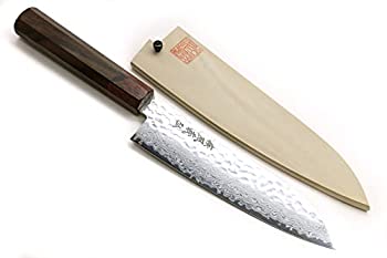 【中古】【インポート品・未当て嵌める】Yoshihiro NSW 46層 打ち出しシリアの首都 三徳 日本製 多役立つこと料理人九寸五分 7in 生まれながらマグノリア鞘取りまかなう付き添い人