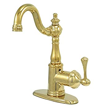 【中古】【輸入品・未使用】Kingston Brass FS7642BL イングリッシュヴィンテージシングルハンドル洗面所蛇口 6-1/4インチ 光沢真鍮