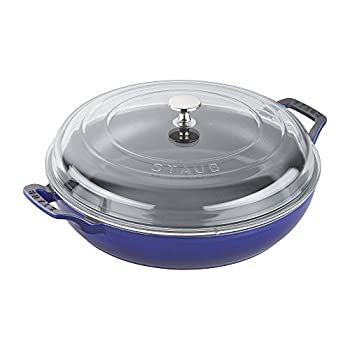 【中古】【インポート品・未当て嵌める】Staub 3.5-クオート Braiser with硝子蓋 3.5-クオート 14813091
