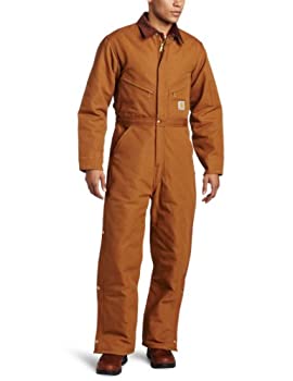 【中古】【インポート品・未当て嵌める】(鉄道車両ハート型) Carhartt メンズキルト裏地付き添い人ダックカバーオール X01 US 大きさ: 36 Short 色つや: 赤銅色