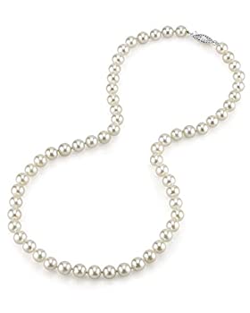 【中古】【インポート品・未当て嵌める】The Pearl Source レディーズ 日本のアコヤ塩水育てる真珠の首飾り 白金 6.5-7.0粍