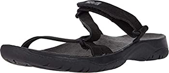 【中古】【インポート品・未当て嵌める】Teva レディース W Elzada Slide Lea サンダル US 大きさ: 7.5 色つや: 黒いこと