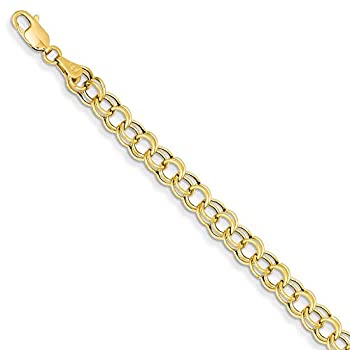 【中古】【インポート品・未当てはめる】14K 黄色ゴールド ダブル繋がり 惹き付ける腕輪 7in お上さん用差し上げ物 7 inches