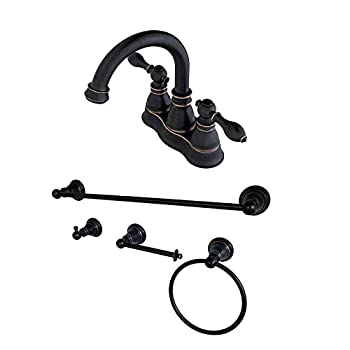 【中古】【輸入品・未使用】Kingston Brass FSK1616ACL 4 in. Fauceture American Classic Centerset Lavatory Faucet with Bathroom, Naples Bronze|スカイマーケットプラス
