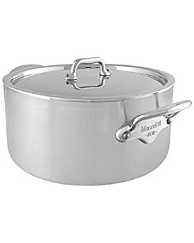 【中古】【インポート品・未当て嵌める】Mauviel M\u0027Urban 24珊/9.5in 蓋 役をつけるSS手持ち部分 三層鍋物食パン 無光沢ステンレス鋼スチール写真