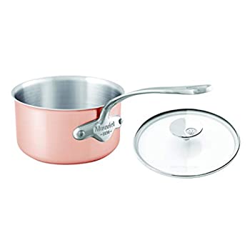 【中古】【インポート品・未当て嵌める】Mauviel 3層 18珊/7in 蓋付き添い人出どころ食パン 役をつけるSS手持ち部分 出どころ食パン 7in メタリックコッパー