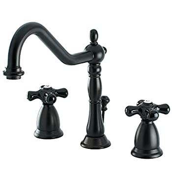 【中古】【インポート品・未当て嵌める】Kingston Brass KS1995PKX Heritage Widespread Bathroom Faucet with Brass Pop-Up Drain%ｶﾝﾏ% 8-1/2-Inch%ｶﾝﾏ% Oil Rubbed Bronze by Kingston インテリア・寝具・収納-その他