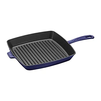 【中古】【インポート品・未当てはめる】Staub 鋳鉄 12in 四角四面 大衆食堂食麺麭 - 靉靆たる青碧