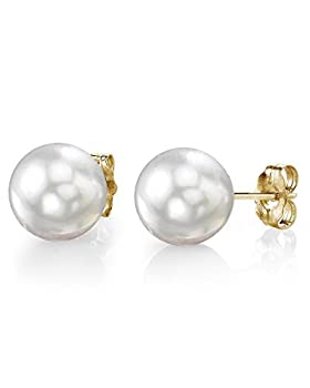 【中古】【輸入品・未使用】The Pearl Source レディーズ 南の海の養殖真珠のスタッドのイヤリング イエローゴールド 8.0mm