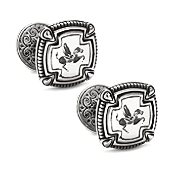 【中古】【インポート品・未当て嵌める】KonstantinoメンズシルバーペガサスCufflinks