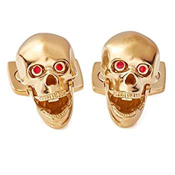 【中古】【インポート品・未当てはめる】Deakin and Francisイエローゴールドメッキ どくろ目論むカフスリンク