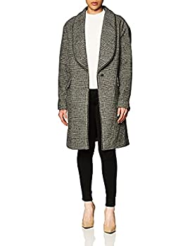 【中古】【輸入品・未使用】GUESS レディース ウールコート パールトリム フェイクレザー ディテール US サイズ: Medium カラー: ブラック