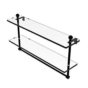 【中古】【輸入品・未使用】Mambo Collection 22 Inch Two Tiered Glass Shelf with Integrated Towel Bar - MA-2/22TB-BKM