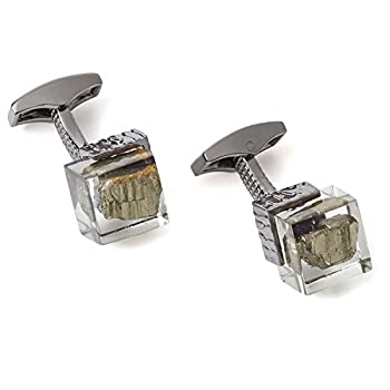 【中古】【インポート品・未当て嵌める】Tateossianの金で脂Cufflinks、ガンメタルケーシング