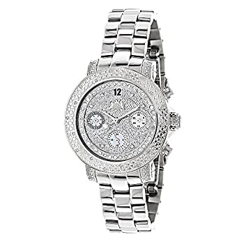 【中古】【インポート品・未当て嵌める】Luxurman Ladies Diamond Watch 0.30?CT