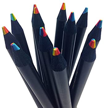【中古】【輸入品・未使用】ブラック木製Rainbow Colored Pencils???書き込みで7色(Brilliantバンドルの12?)